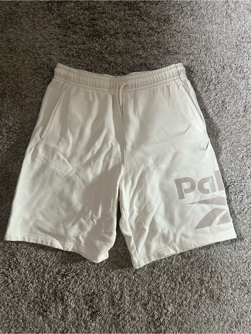 Palace x Reebok SS24 Men's White Fleece Athletic Shorts Size M
